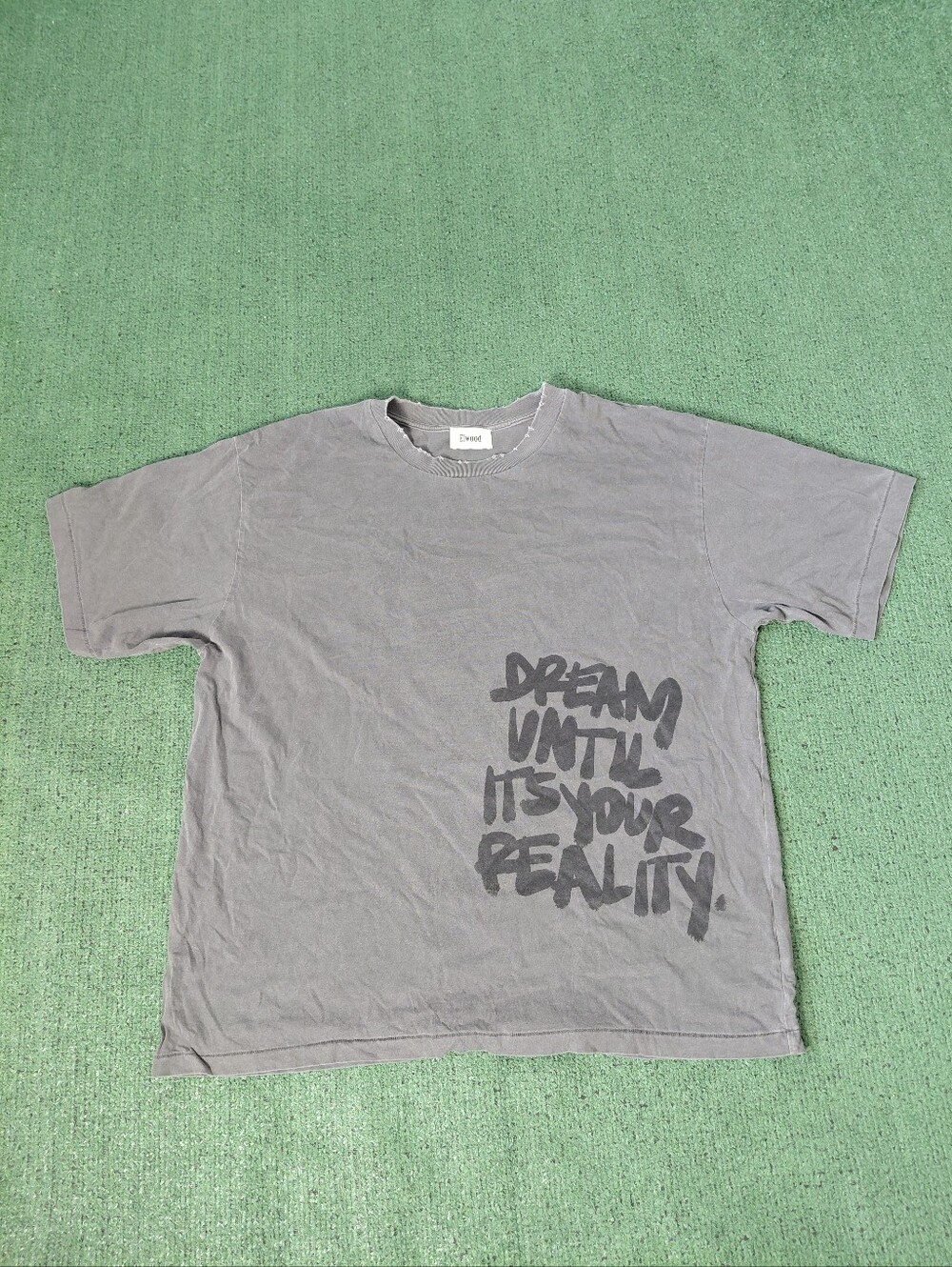 Elwood "Dream Until It's Your Reality" Positive Quote Streetwear Dark Gray T Shi